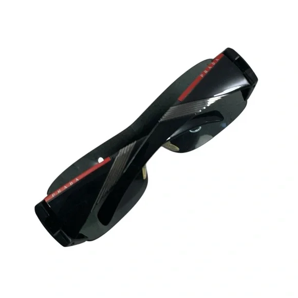 Prada SPS07H 1AB-1A1 Shield Sunglasses Black/Red - Picture 2 of 13